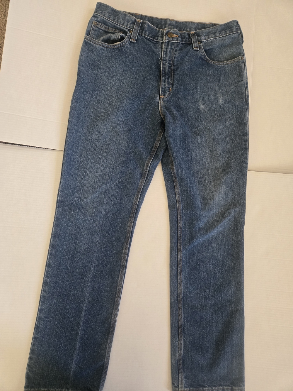 Carhartt Men's Denim Straight Leg Jeans in Blue - Picture 8 of 10